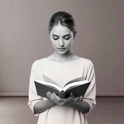 Woman reading book