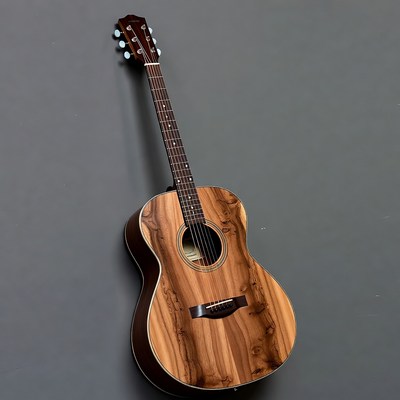 Acoustic Guitar Hanging on Gray Wall