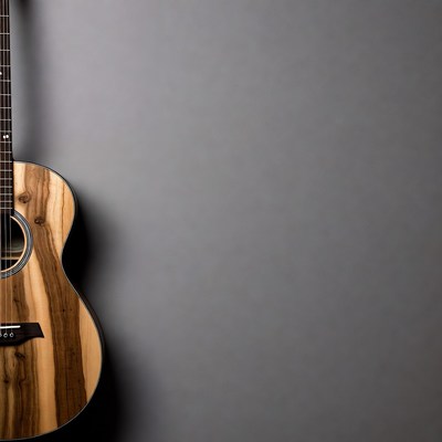 Acoustic Guitar on Gray Wall