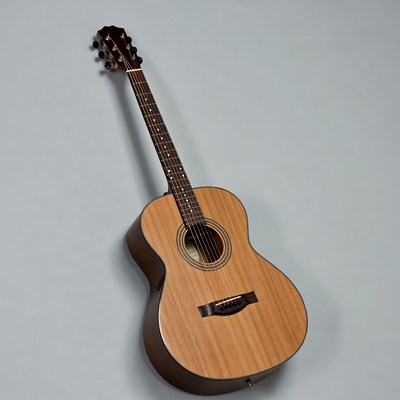 Acoustic Guitar on White Background