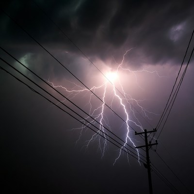 Lightning Striking Power Lines