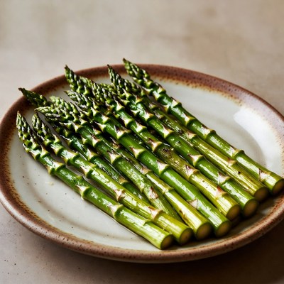 Grilled Asparagus on Plate