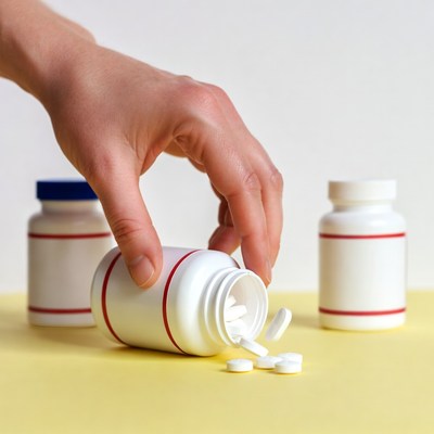 Hand pouring pills from bottle