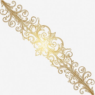 Golden Ornate Floral Border