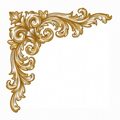 Gold Ornate Corner Border Illustration