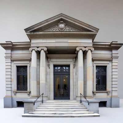 Neoclassical Building with Columns and Steps