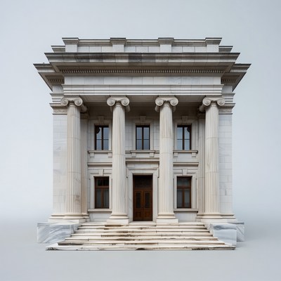 Neoclassical White Marble Temple Building