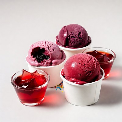 Purple Ice Cream with Jello Cups