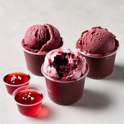 Red Ice Cream Scoops in Cups