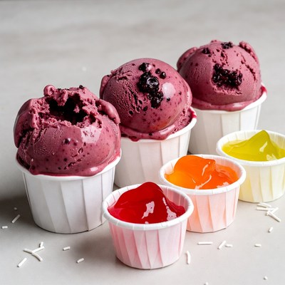 Purple Ice Cream with Jello Cups