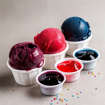 Colorful Ice Cream Scoops in Cups