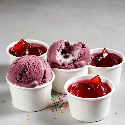 Purple Ice Cream with Jello Cups