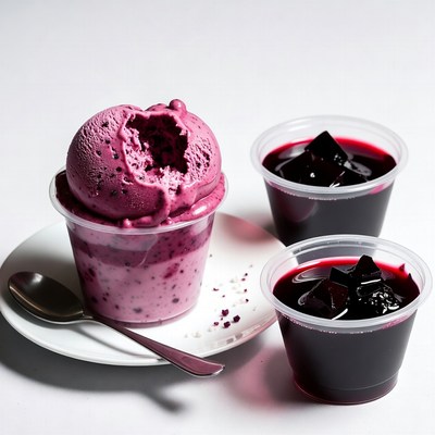 Purple Ice Cream and Jelly Dessert