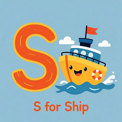 Cartoon S for Ship Illustration