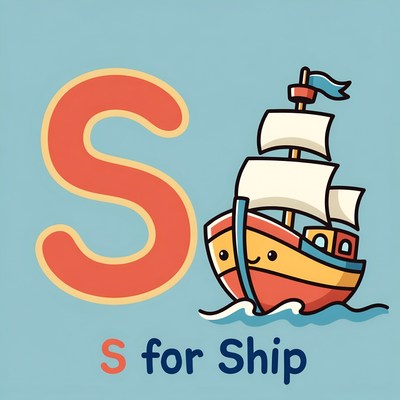 S for Ship Illustration