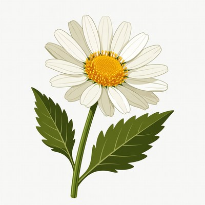 White Daisy Flower Illustration