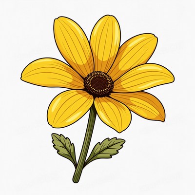 Yellow Daisy Flower Illustration
