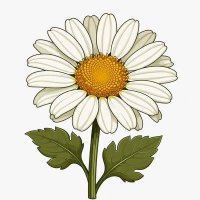 White Daisy Flower Illustration