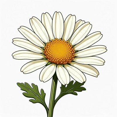 White Daisy Flower Illustration
