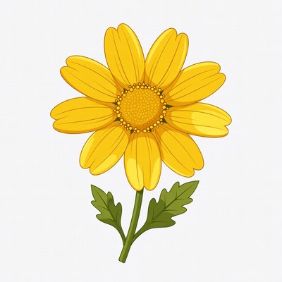 Yellow Daisy Flower Illustration