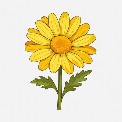 Yellow Daisy Flower Illustration