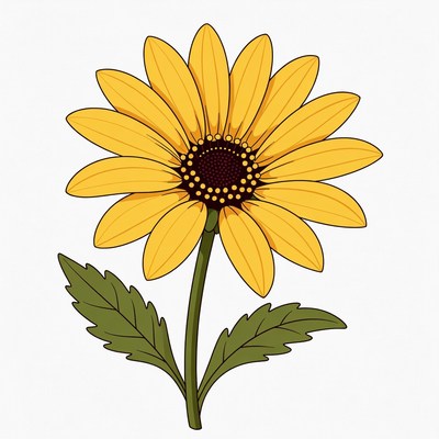 Yellow Sunflower Illustration