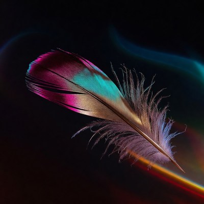 Colorful Iridescent Bird Feather
