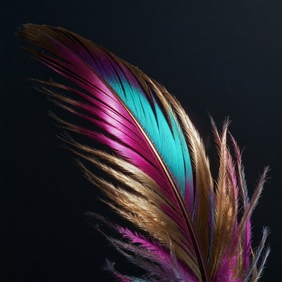 Colorful peacock feather isolated