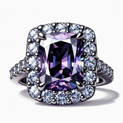 Purple Gemstone Engagement Ring
