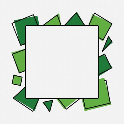 Green Geometric Frame Border