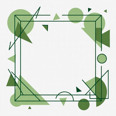 Green Geometric Shapes Frame