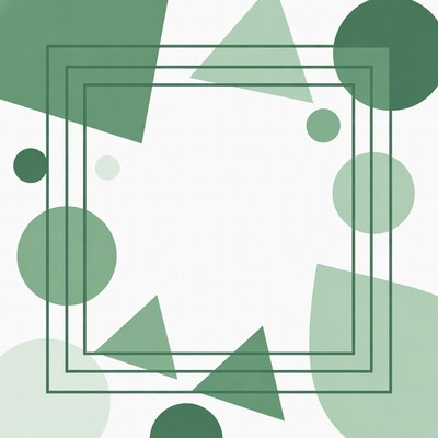 Green Geometric Shapes Border