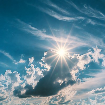 Bright Sun Shining Through Clouds