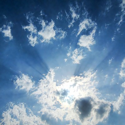 Cloudy Sky with Sun Rays