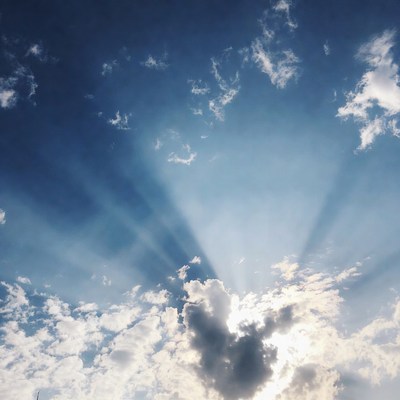 Sun rays through clouds