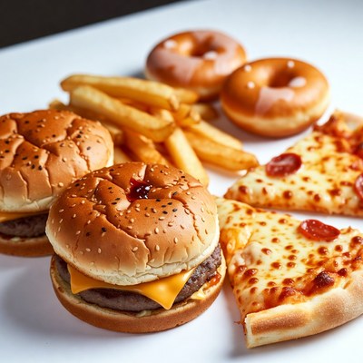 Burger Fries Donuts Pizza Platter