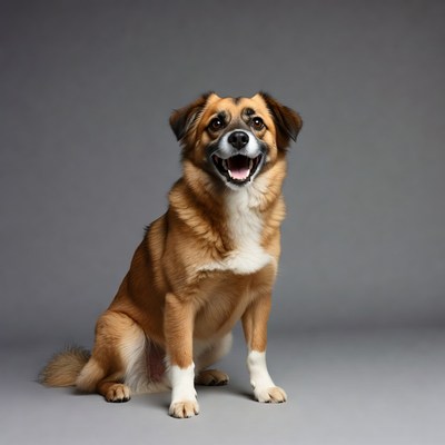 Happy brown dog sitting