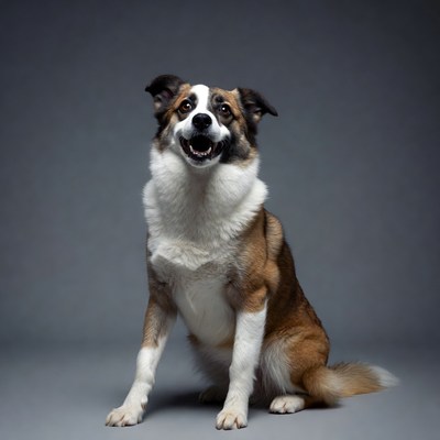 Australian Shepherd dog sitting