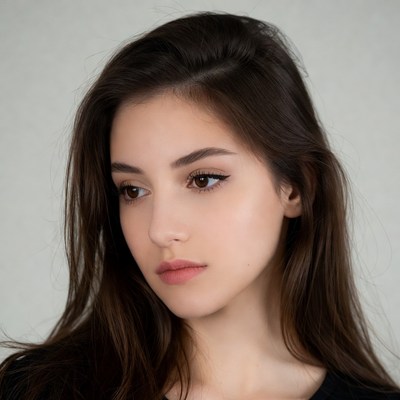 Beautiful woman with long brown hair