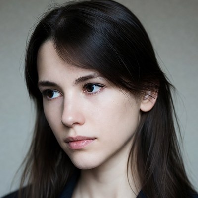 Young woman with long dark hair