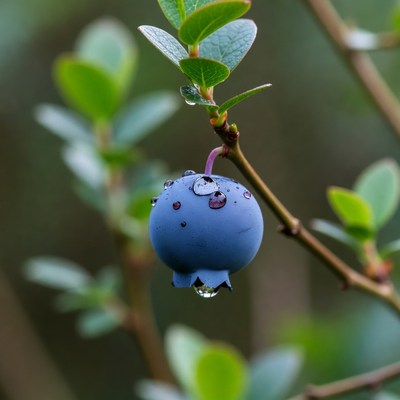 Blueberry with Dew Drops