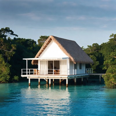 White Thatched Overwater Bungalow