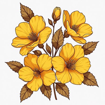 Yellow Flowers Illustration