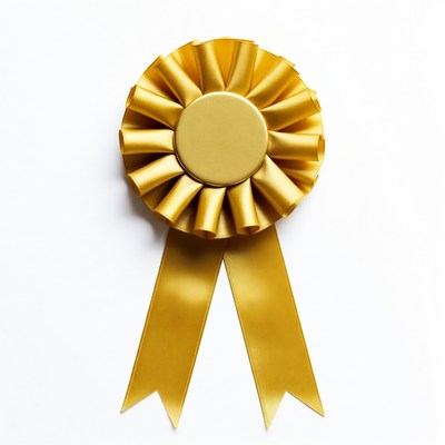 Gold ribbon award badge