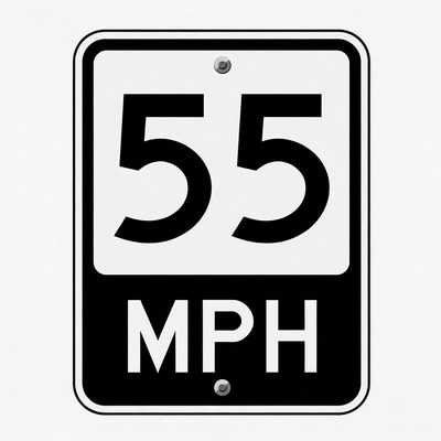 55 MPH Speed Limit Sign