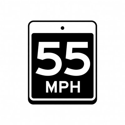 55 mph speed limit sign