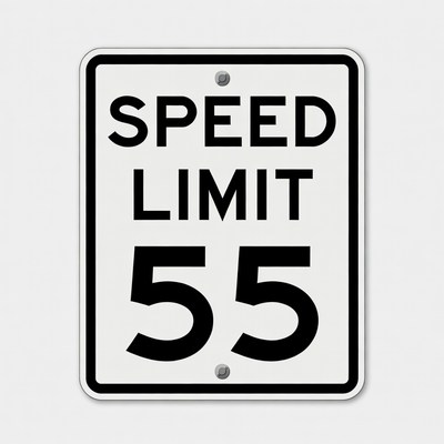 55 mph Speed Limit Sign