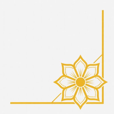 Golden Flower Corner Clipart