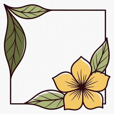 Yellow Flower with Leaves in Frame