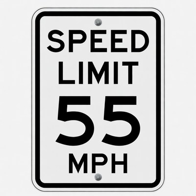 55 mph Speed Limit Sign